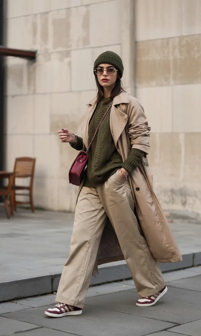 early winter outfits Olive Tones and Tailored Layers