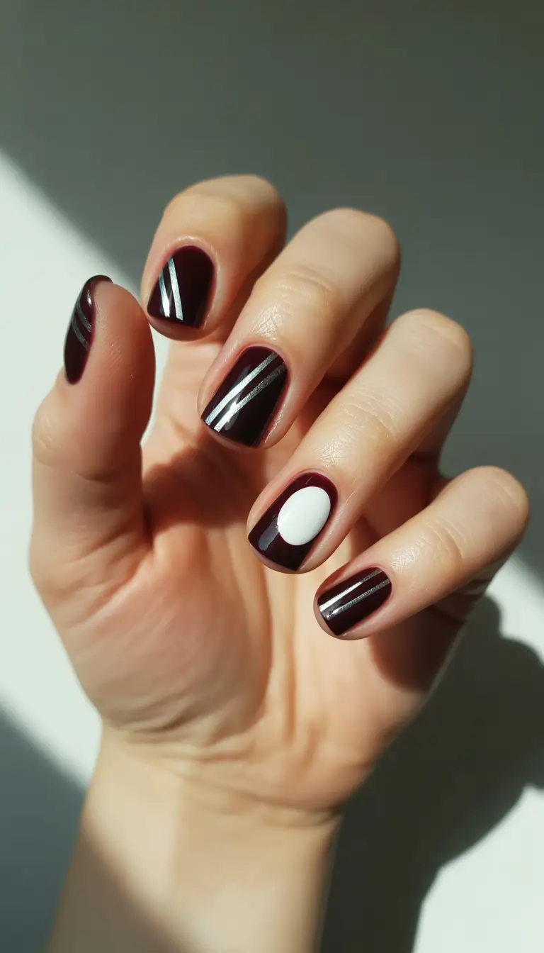 dark winter nails design burgundy eclipse
