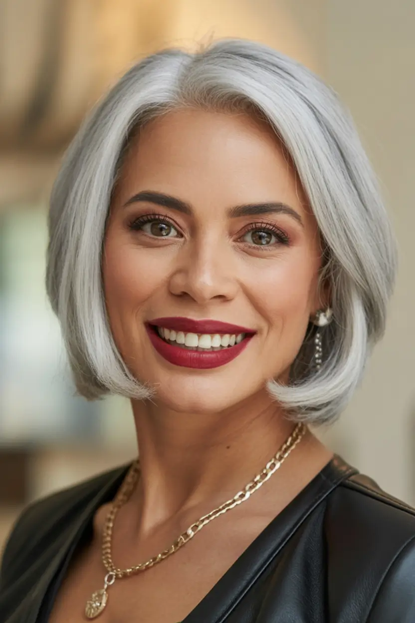 Bob Hairstyles Ideas Winter 2025-2026 Classic Silver Elegance Bob