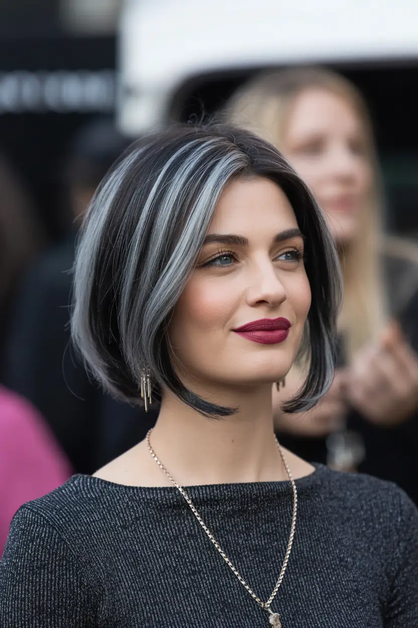 Bob Hairstyles Ideas Winter 2025-2026 Silver Money Piece Bob