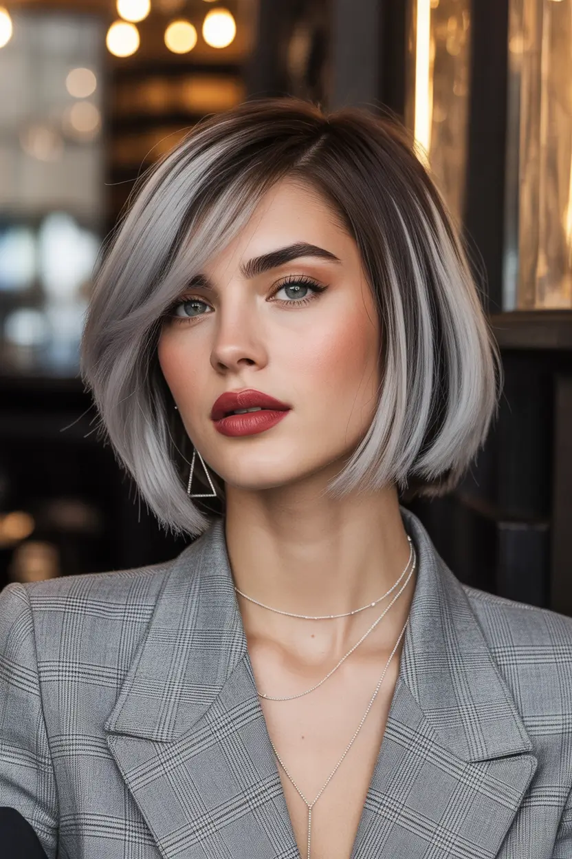 Bob Hairstyles Ideas Winter 2025-2026 Frosted Smoke Bob