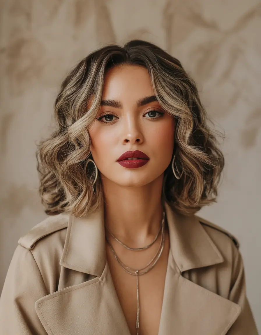 Bob Hairstyles Ideas Winter 2025-2026 Soft Balayage Waves Bob