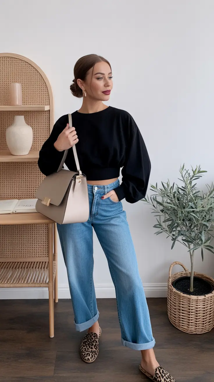 casual outfits for women 2026 relaxed contrast minimalist energy with a playful twist