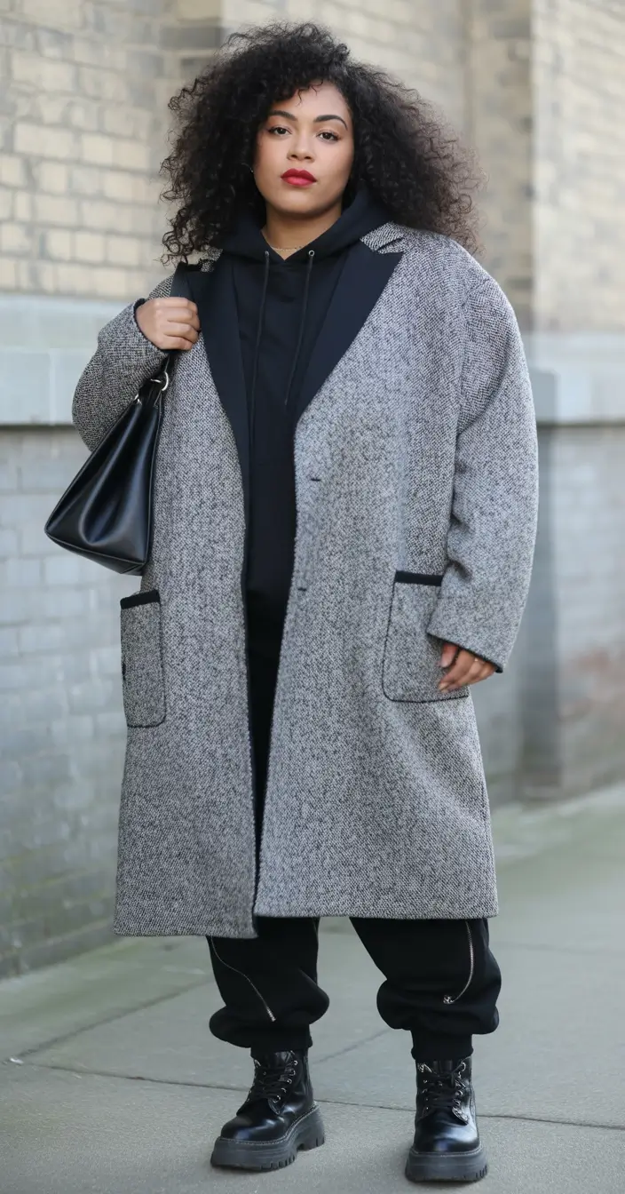 casual winter outfits Urban Edge Meets Comfort In Monochrome