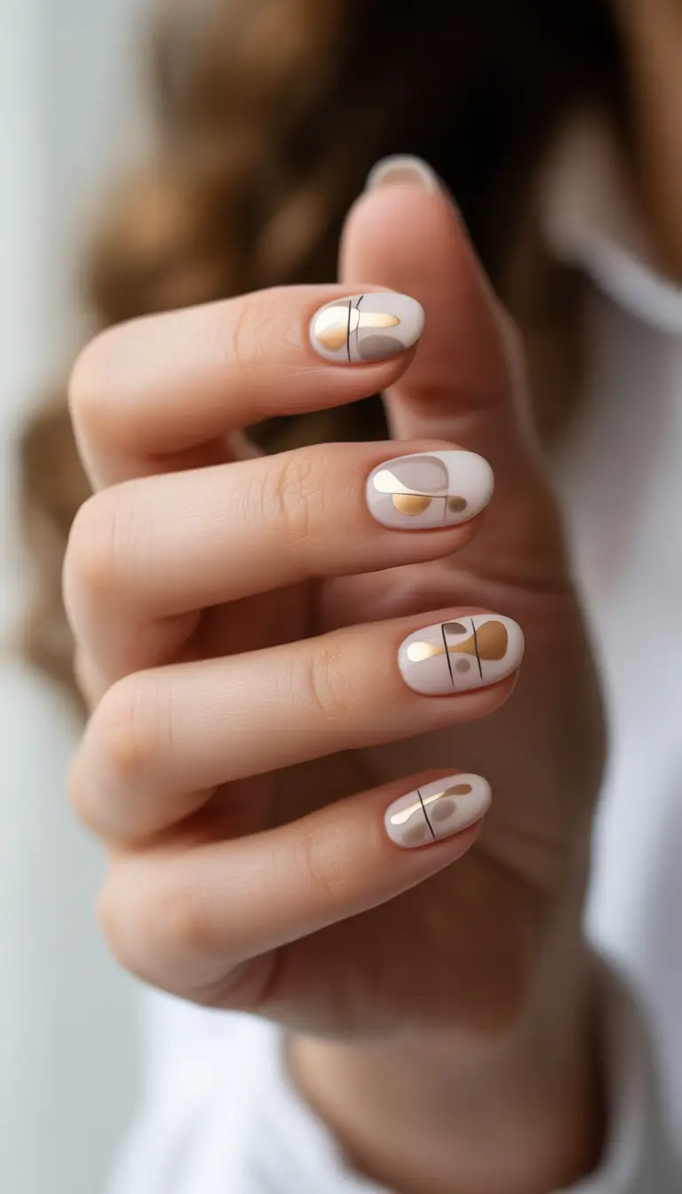 classy winter nails 2025-2026 golden orbit minimalism
