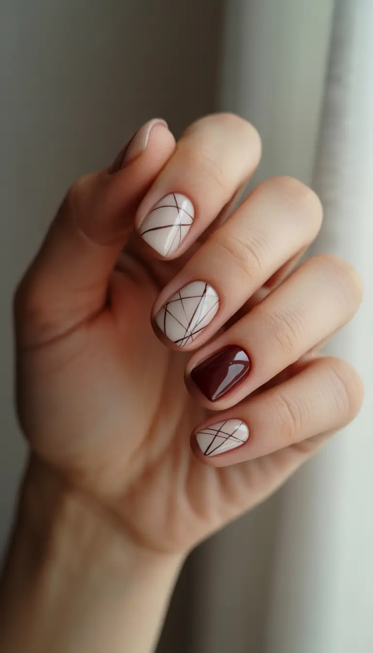 classy winter nails 2025-2026 intersecting lines