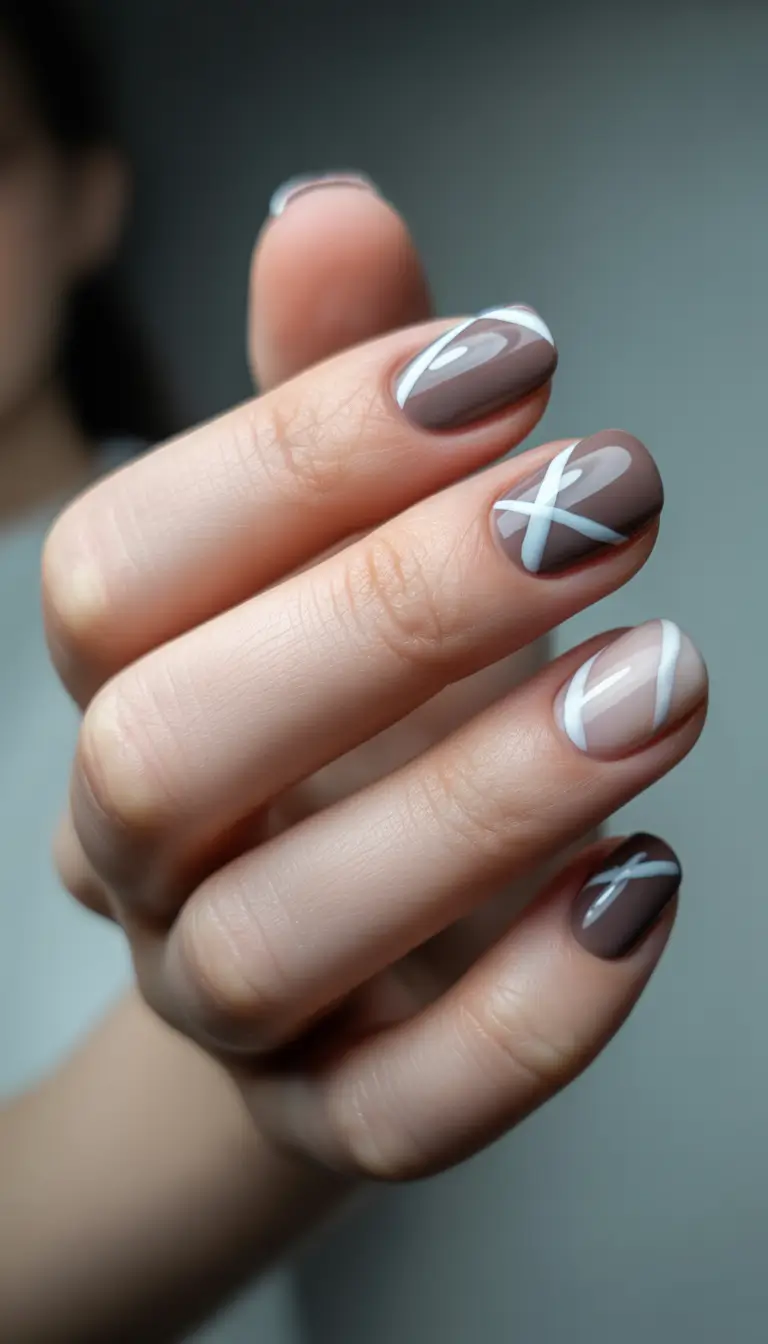 classy winter nails 2025-2026 winter cocoa lines