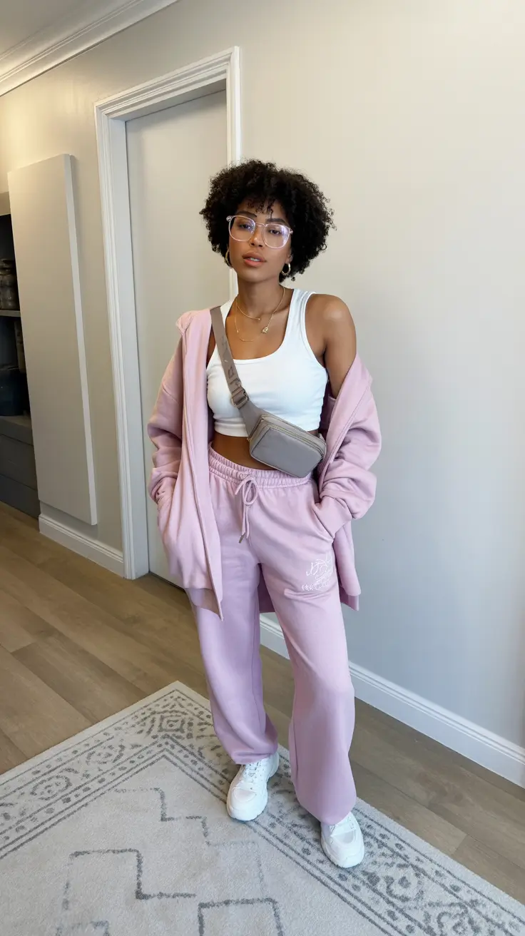 comfy outfits for women 2026 soft pink chill