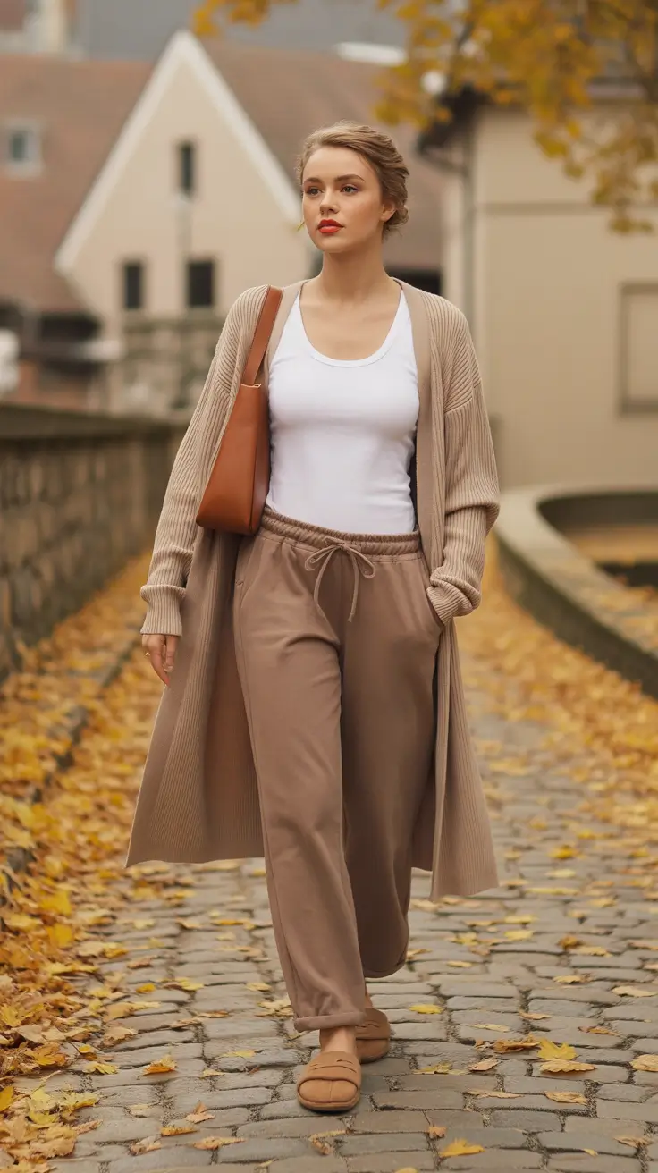 comfy outfits for women 2026 effortless neutrals walk