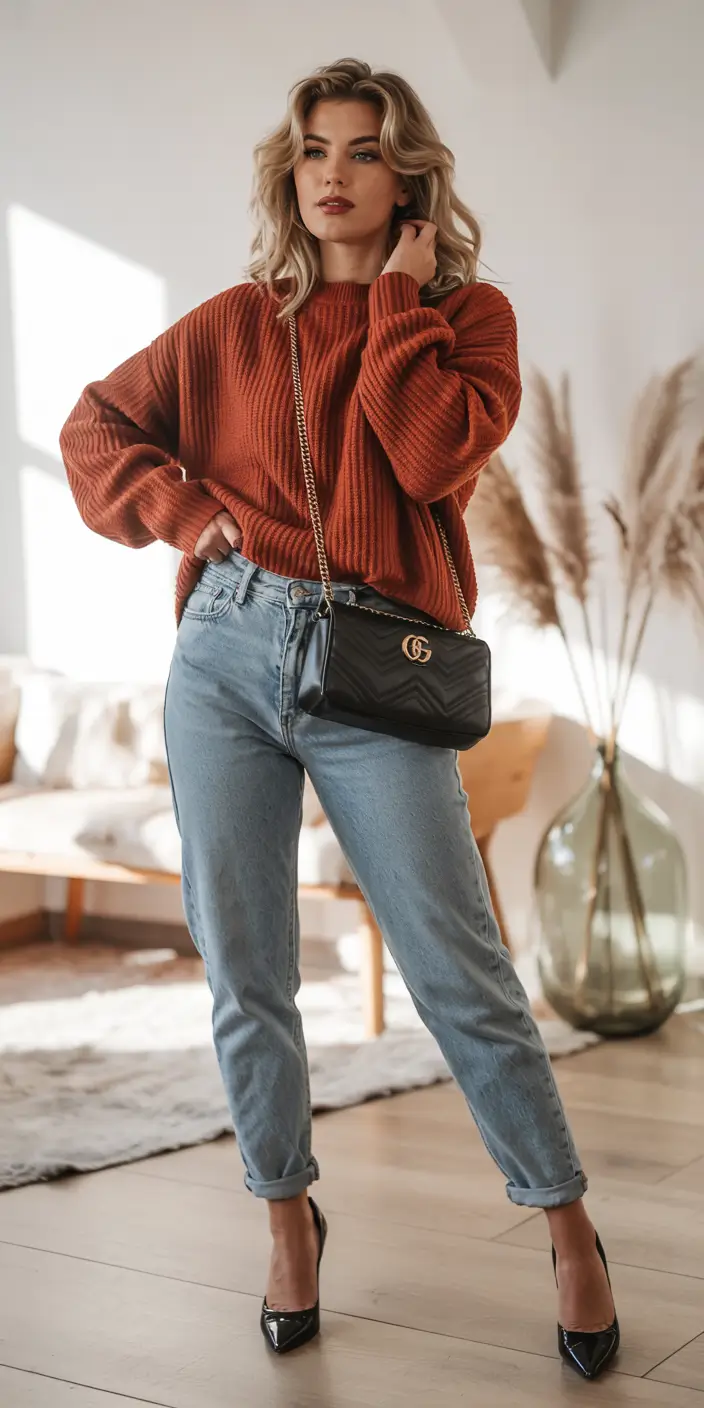Cozy outfits to Wear in November 2025 Rust and Denim Revival