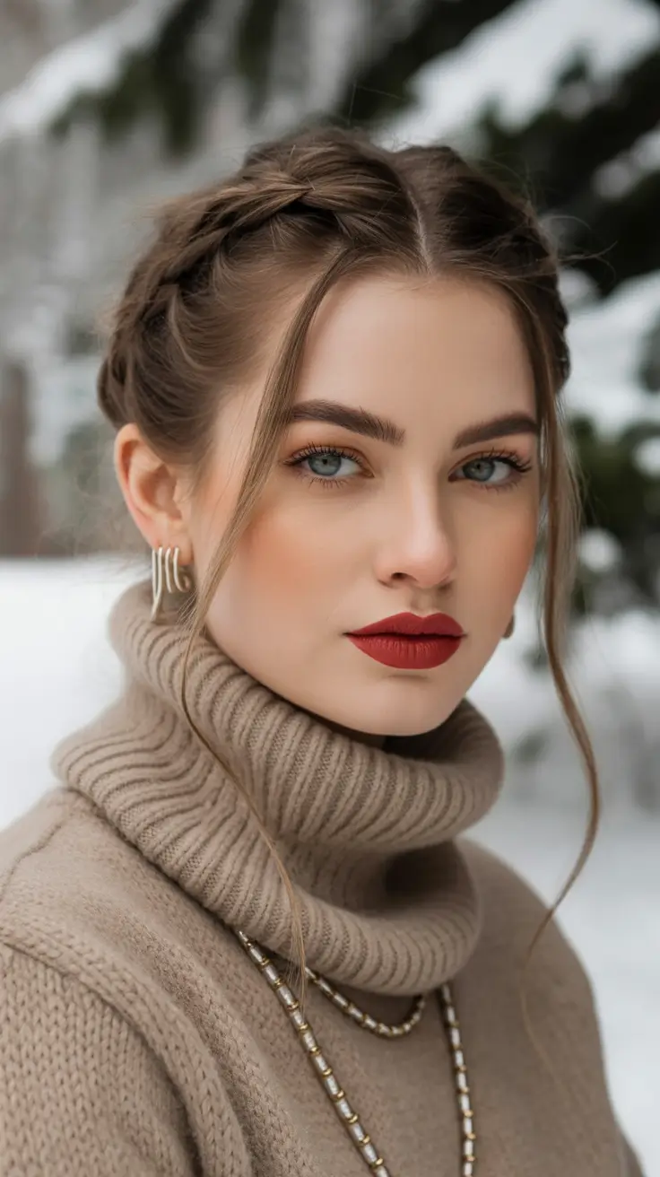 Cute Hairstyles for Winter 2025-2026 Elegant Dutch Braids with Soft Strands