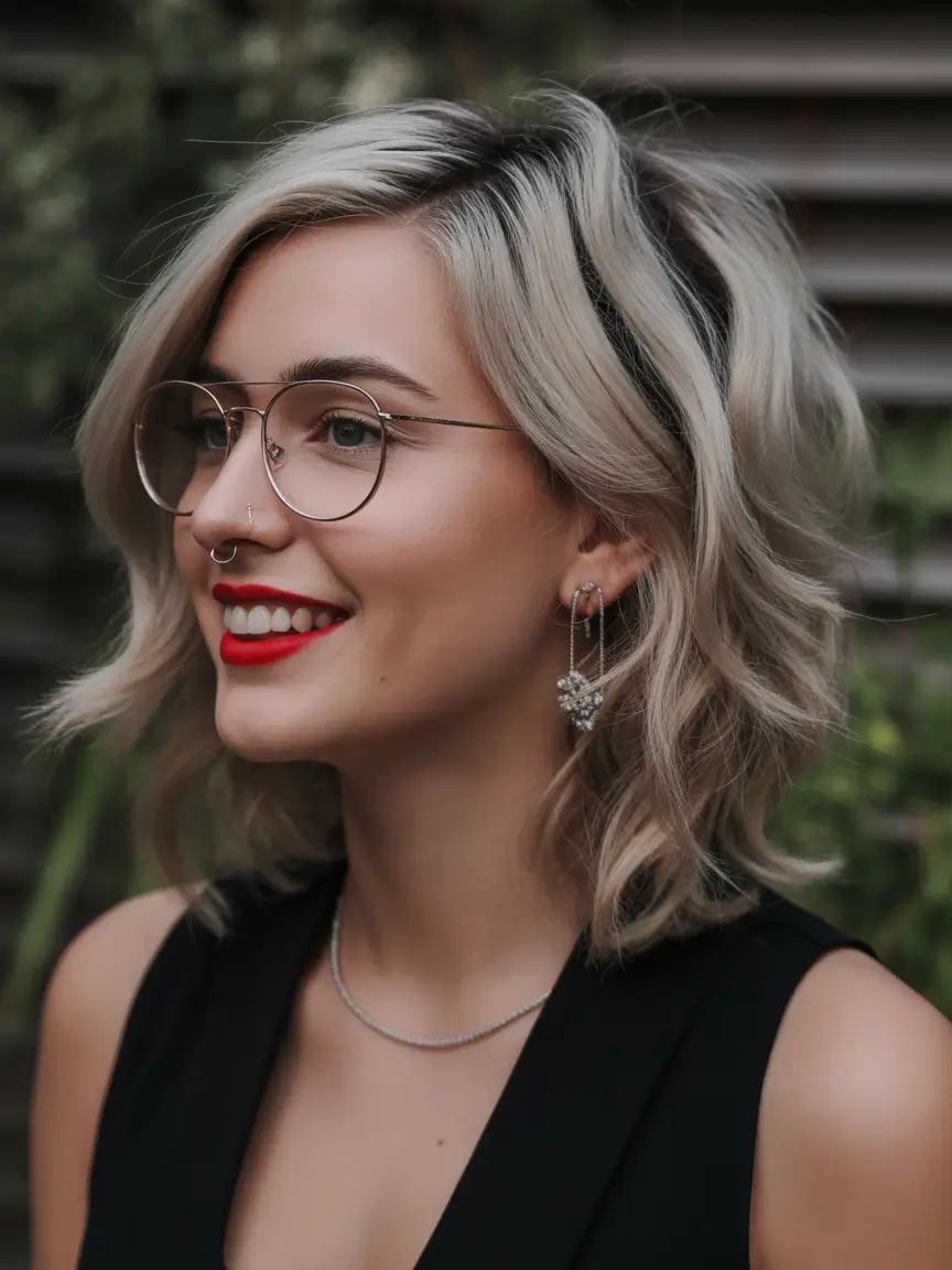 Cute Winter Haircuts 2025-2026 Inspiration Textured Platinum Bob with Playful Movement