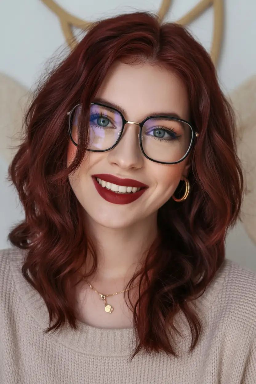Cute Winter Haircuts 2025-2026 Inspiration Soft Copper Waves with Playful Energy