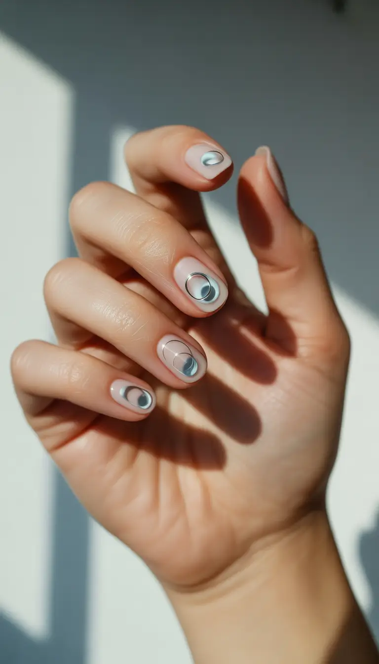 cute winter nails 2025-2026 arctic eclipse circles