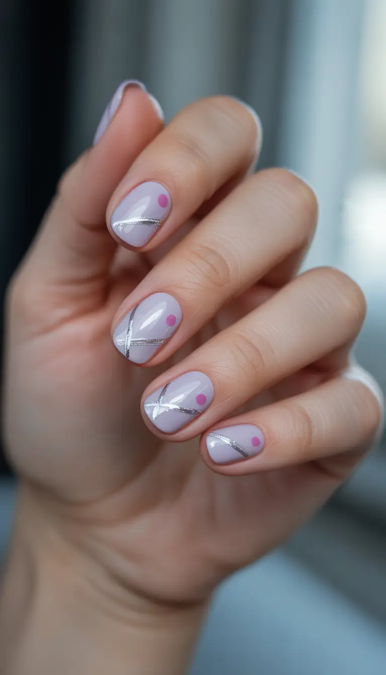 cute winter nails 2025-2026 frosted lilac lines