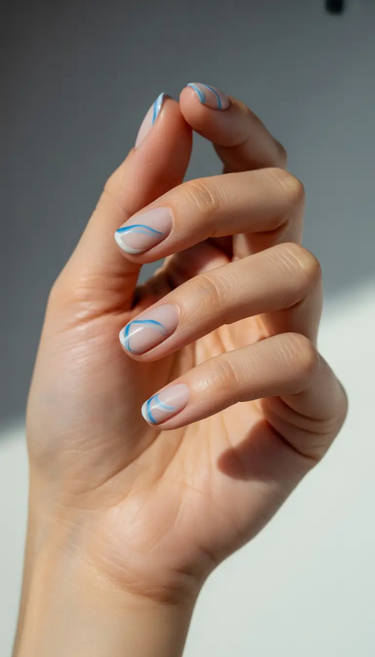 cute winter nails 2025-2026 crystal blue waves