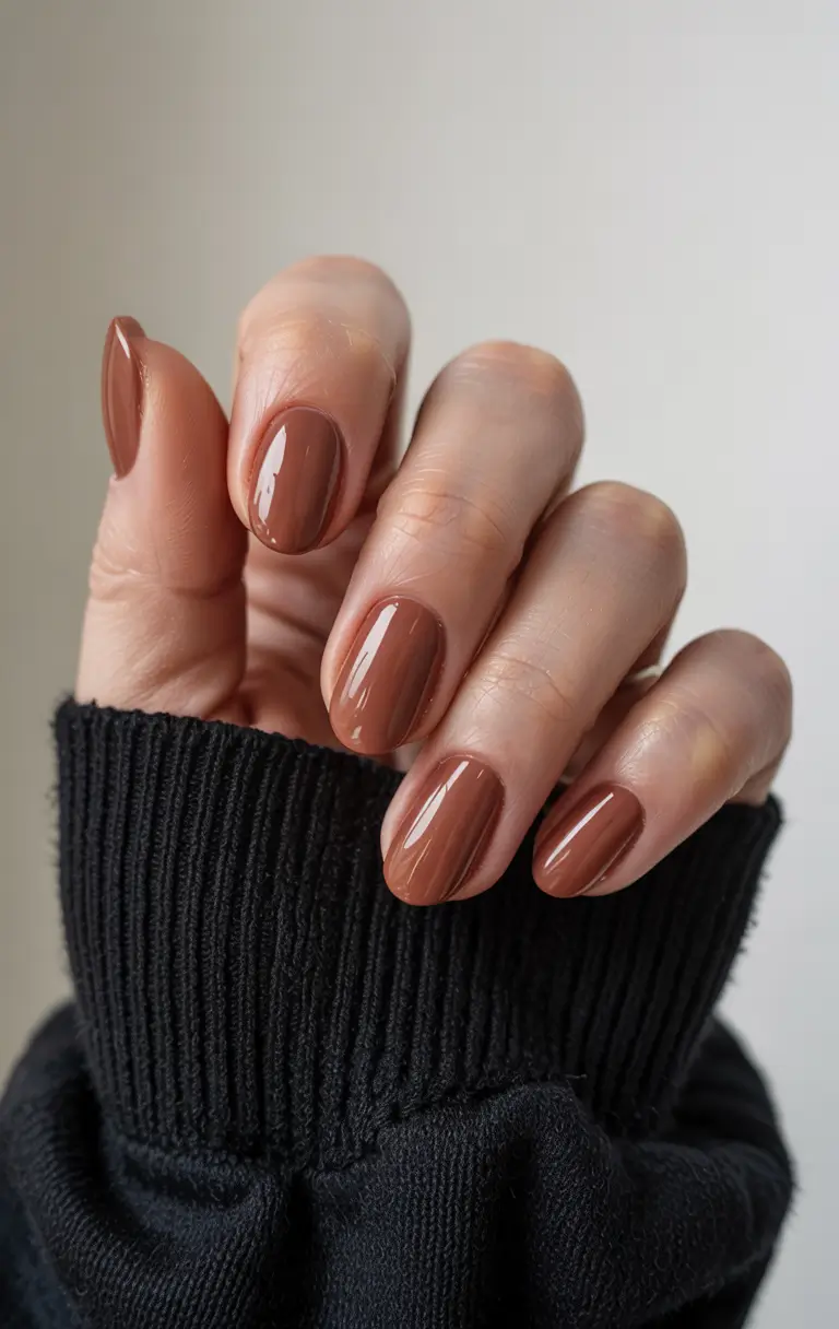fall/winter nails color Milk Chocolate Minimalism