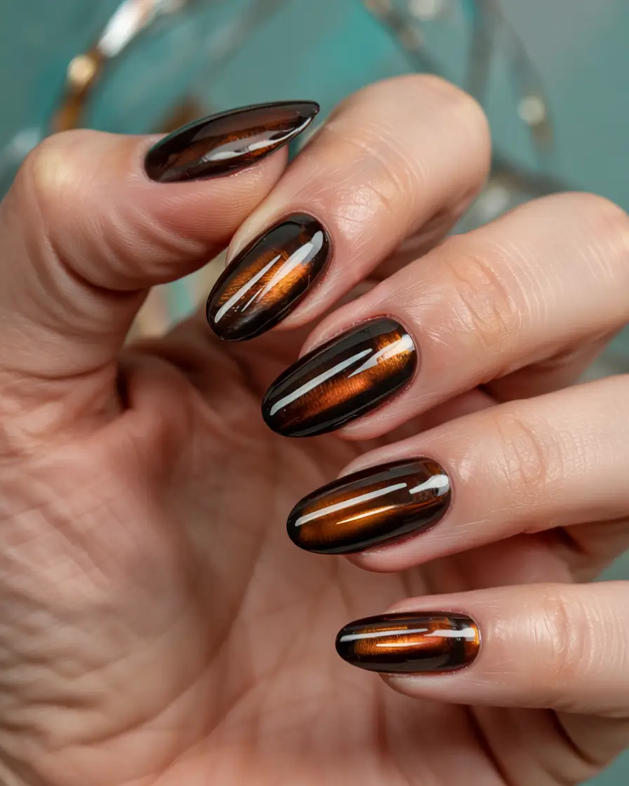 fall/winter nails color Tiger Eye Glow