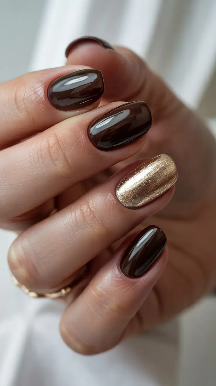 fall/winter nails color Golden Accent on Rich Mocha