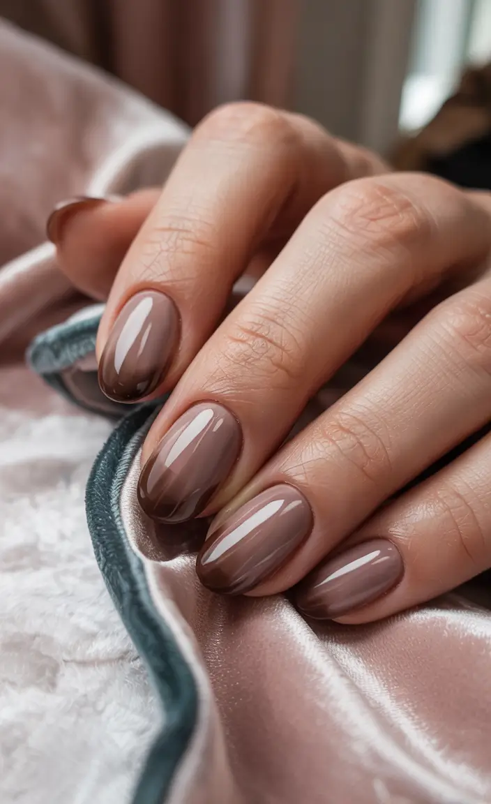 fall/winter nails color Chocolate Glaze French