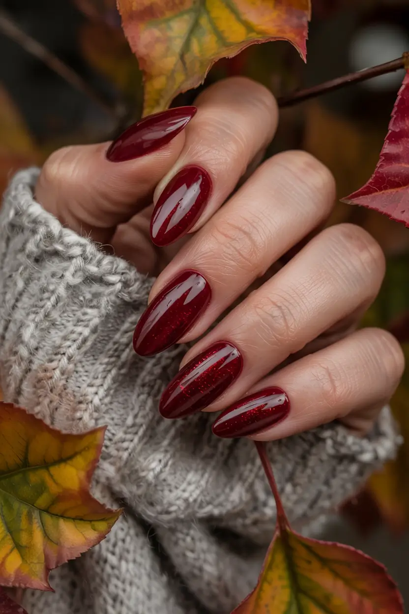 fall/winter nails color Deep Garnet Glow