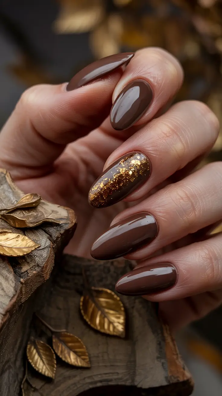 fall/winter nails color Golden Brown Luxe