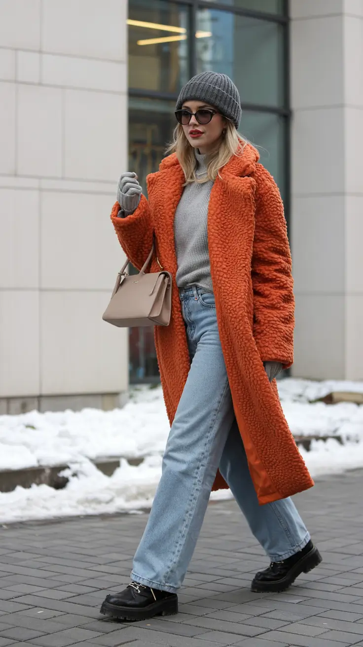 winter fashion inspo Bold Orange Energy