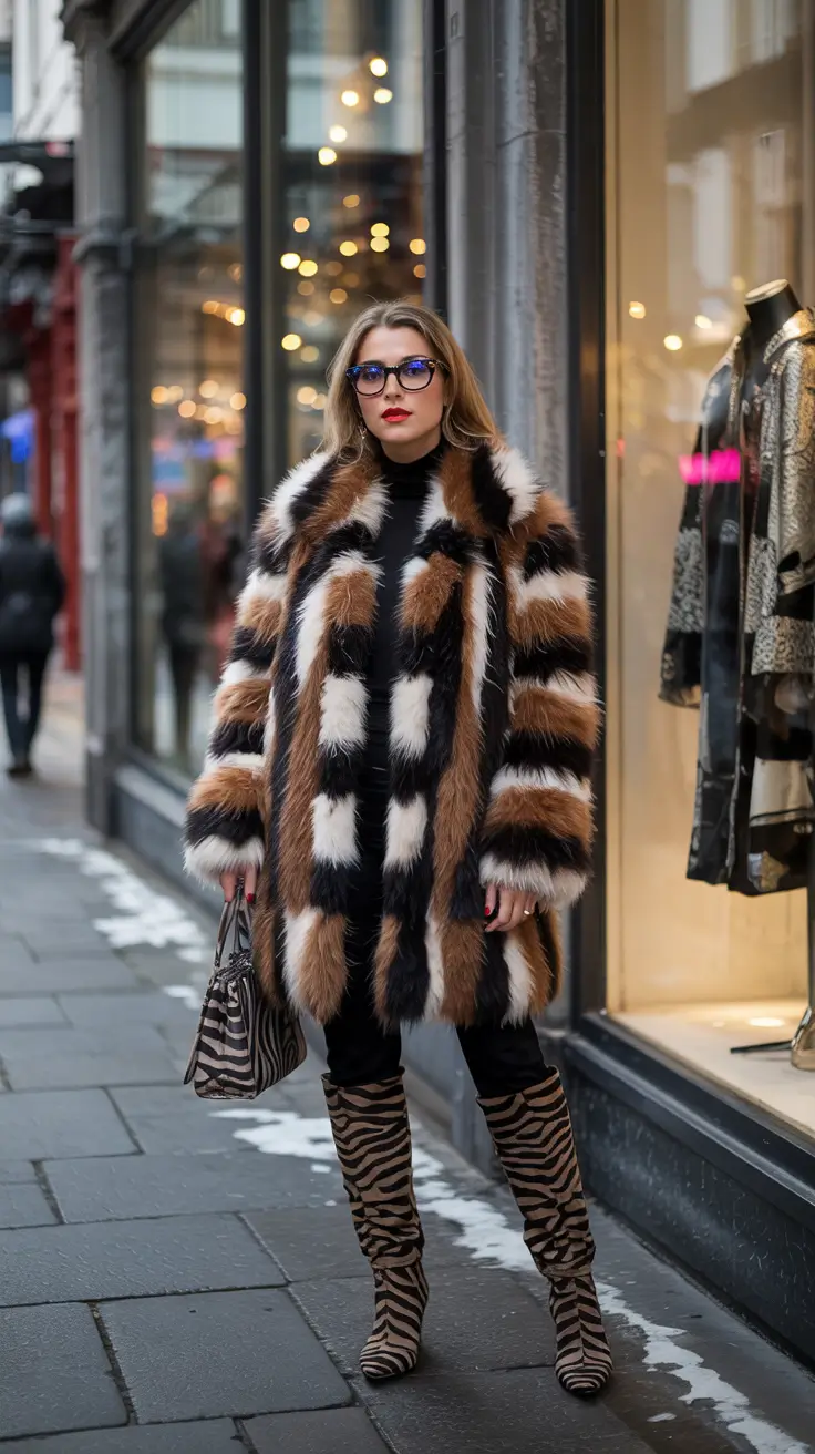 winter fashion inspo Bold Striped Statement