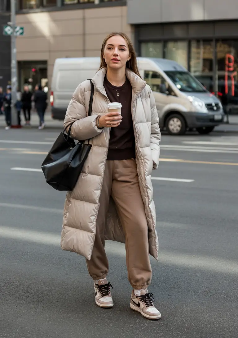 winter fashion inspo Effortless Coffee Run Neutrals