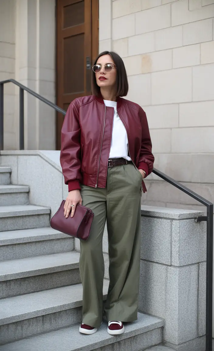 fashion outfits 2026 Burgundy Power and Utility Edge