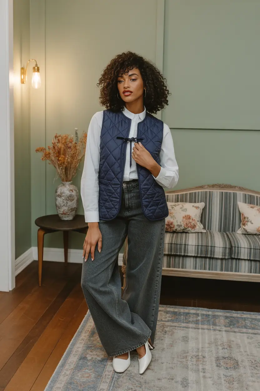 fashion outfits 2026 Refined Layers with Quilted Charm