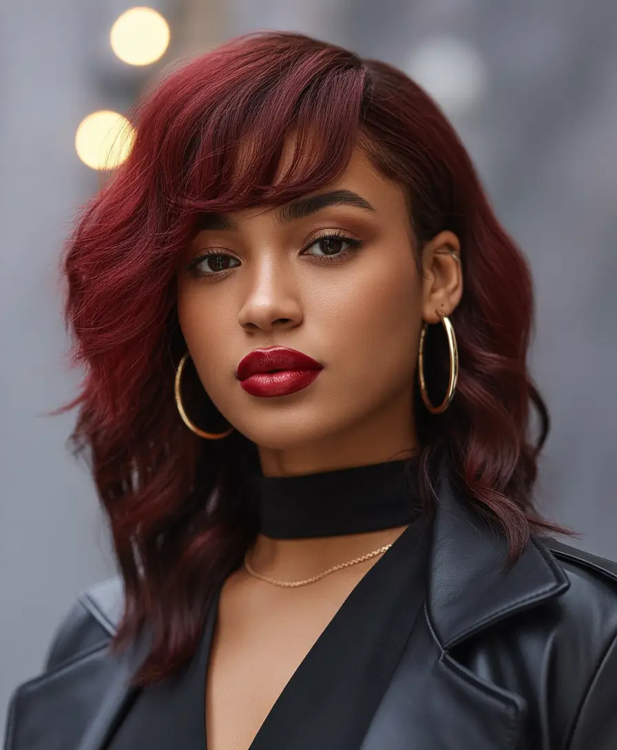 Hair Colors Ideas for Winter 2025-2026 Deep Cherry Luxe