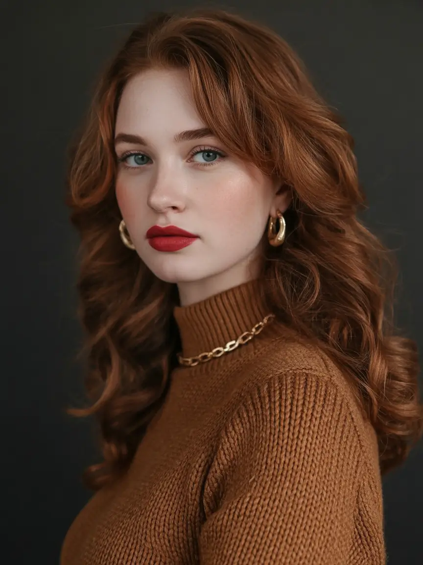 Hair Colors Ideas for Winter 2025-2026 Soft Ginger Glow