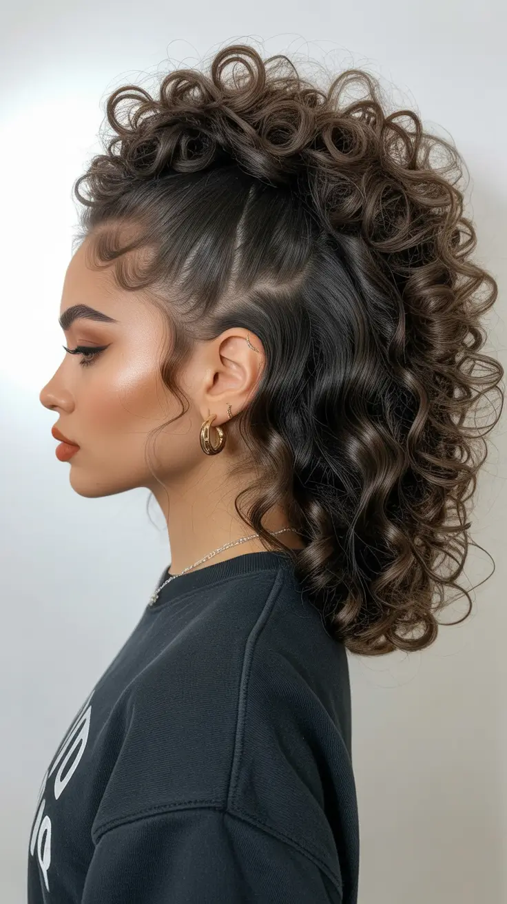 winter hairstyles for black women fall Defined Curly Fauxhawk
