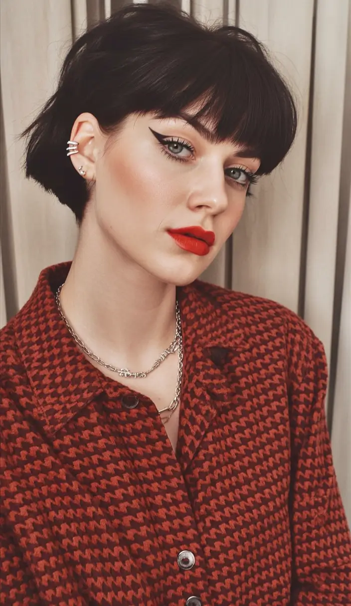 winter hairstyles Chic French Bob With Bangs