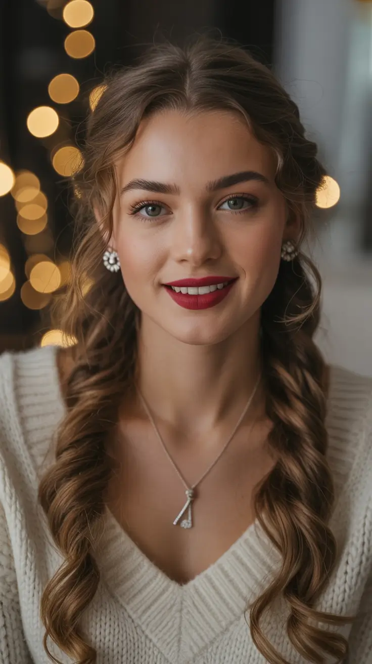 winter hairstyles Soft Twisted Braids With Romantic Waves