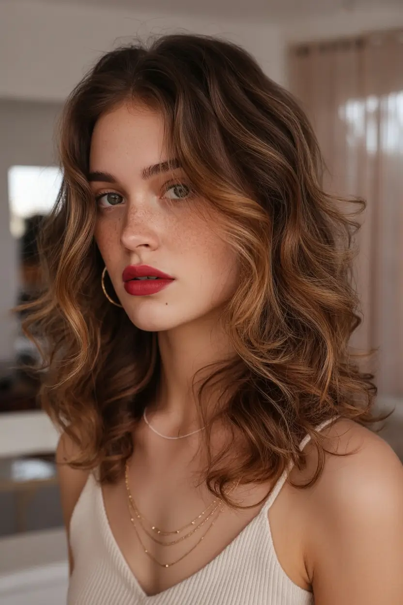 winter hairstyles Natural Texture With Subtle Highlights
