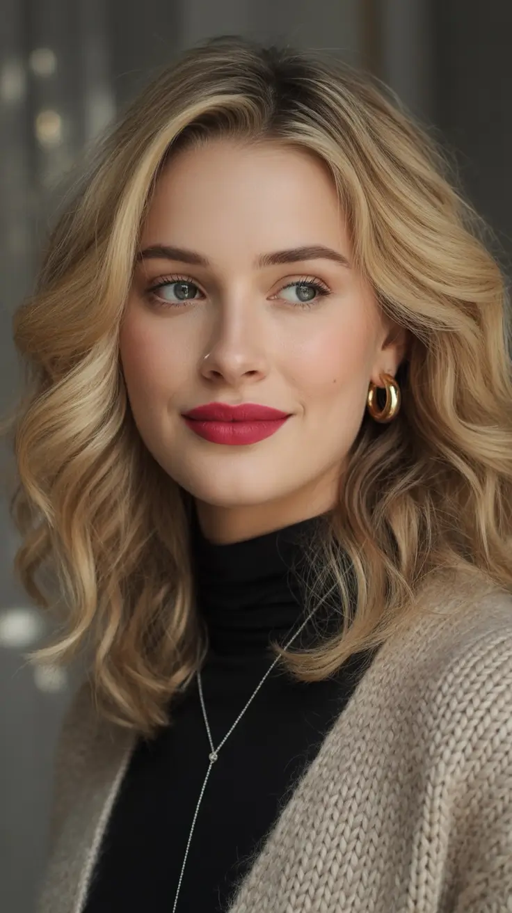 winter hairstyles Soft Blonde Curls With Retro Charm