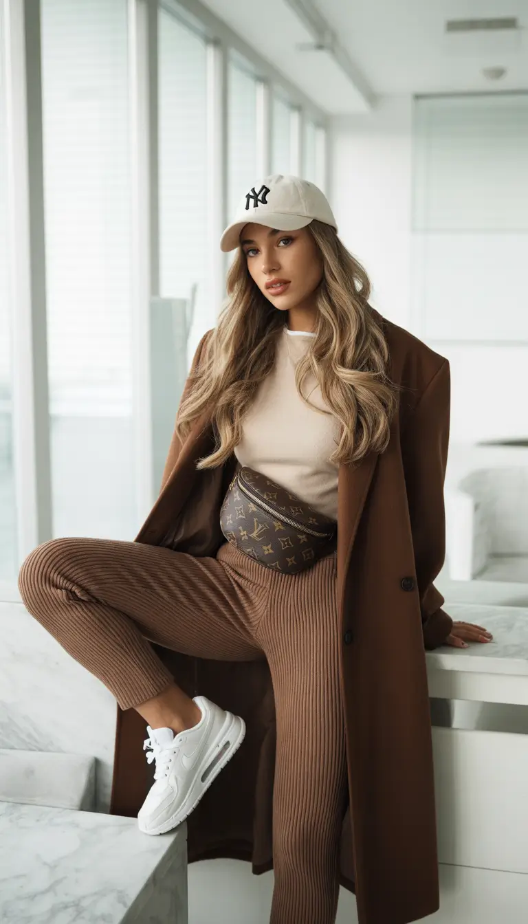 legging outfits ideas 2026 Urban Monochrome With a Twist