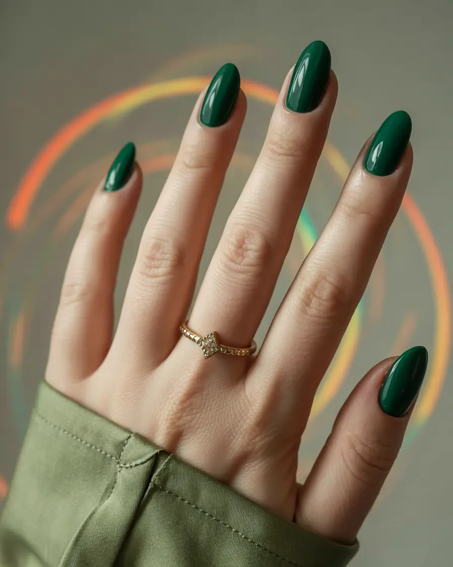 winter color nails gel 2025 evergreen classic