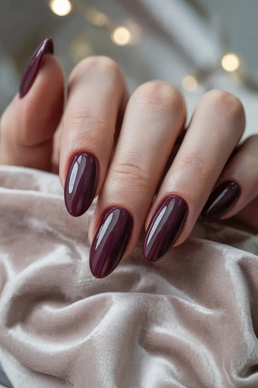 winter color nails 2025 deep burgundy sophistication
