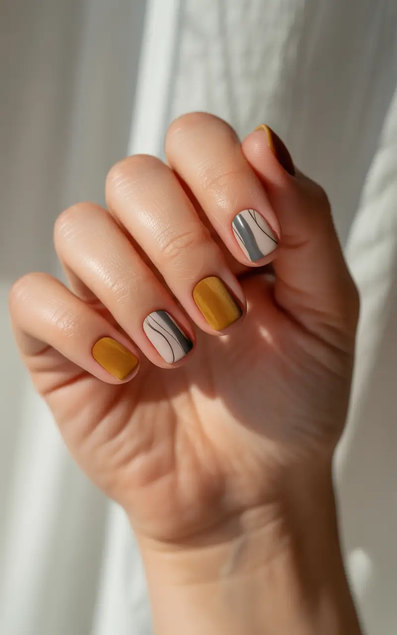 short winter nails 2025 Amber Lines
