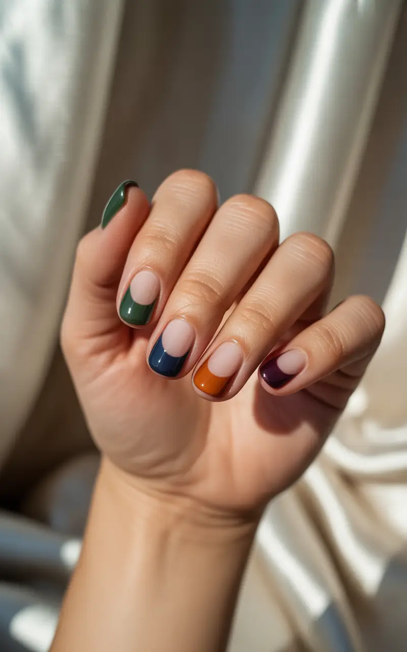 short winter nails simple Playful Color-Tipped Minimalism