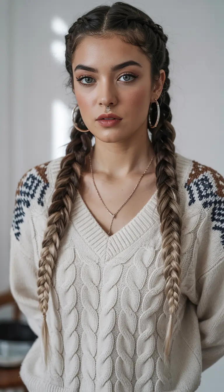 November 2025 Fresh Hairstyles Ideas Cozy Double Braids