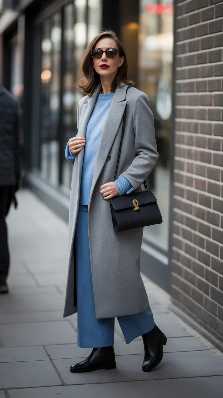 trendy-winter-outfits-for-women-over-40-2025-bold-color-blocking-in-winter-tones