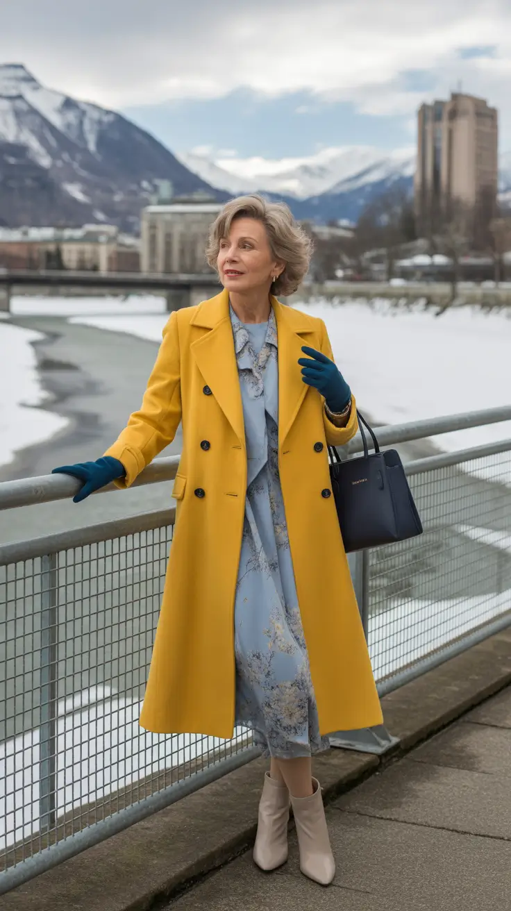 winter outfits over 50 bright coats and soft dresses
