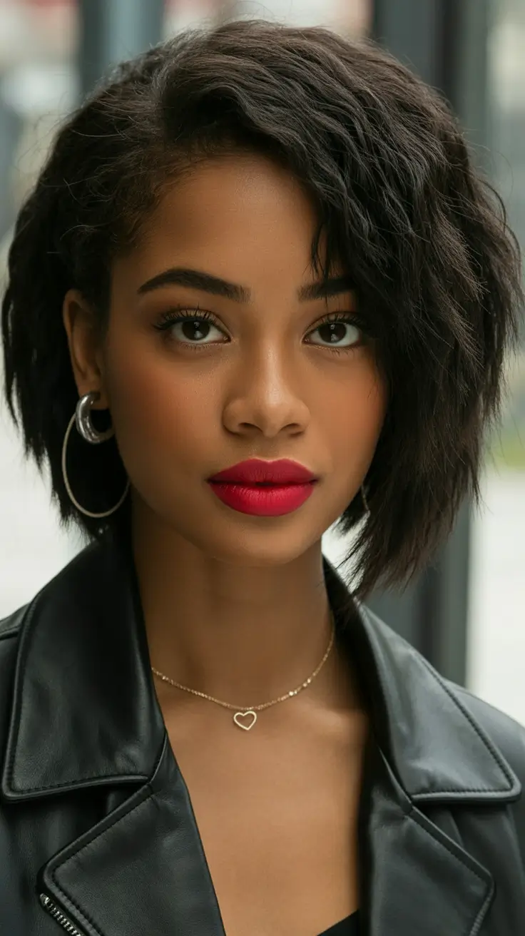 winter pixie haircuts Wavy Asymmetrical Pixie-Bob Blend