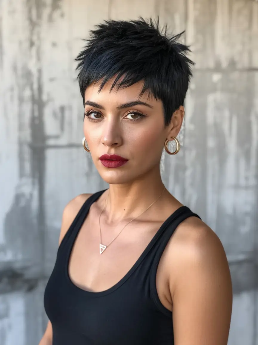 winter pixie haircuts Edgy Spiked Pixie Cut
