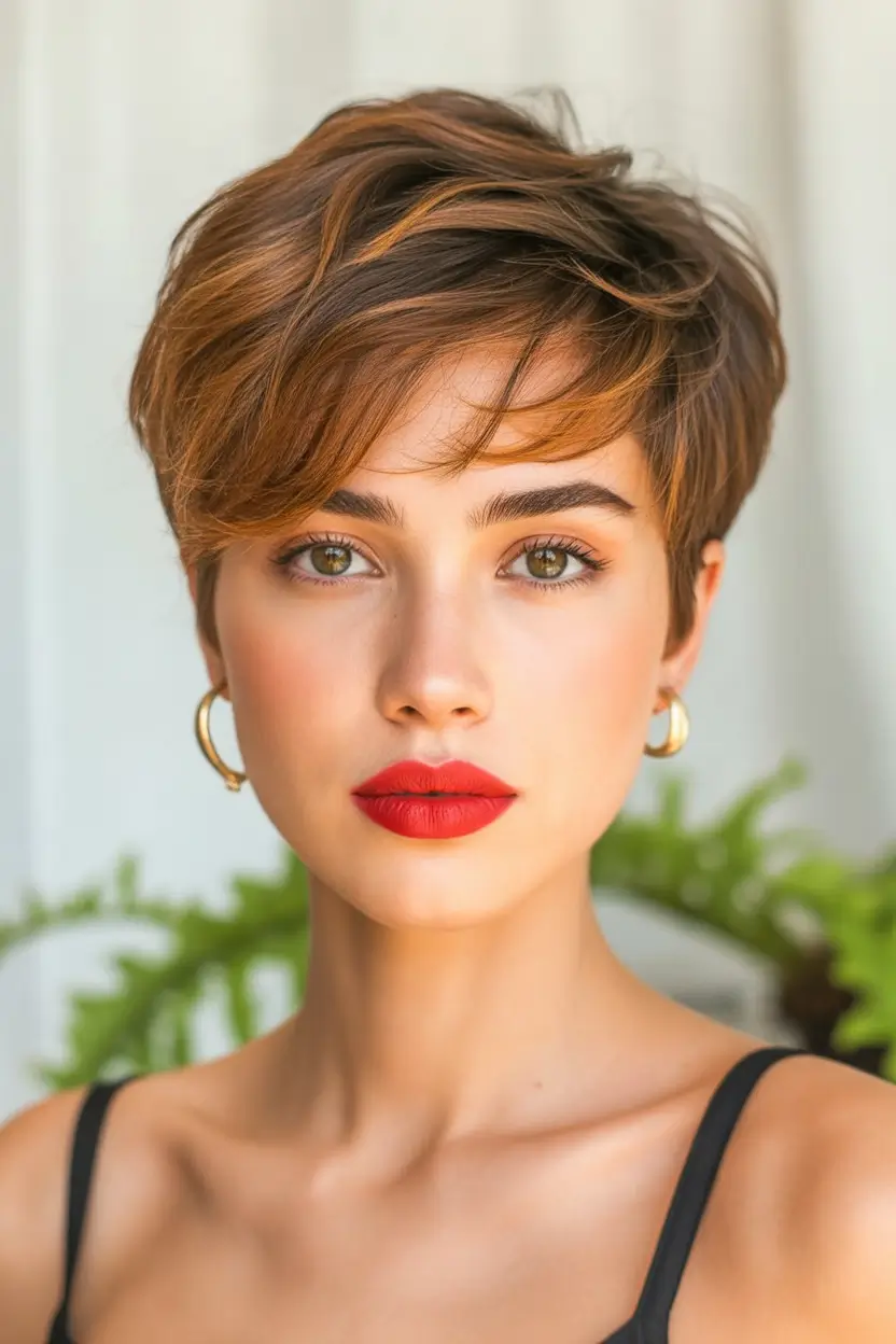 winter pixie haircuts Soft Copper Pixie With Layered Movement
