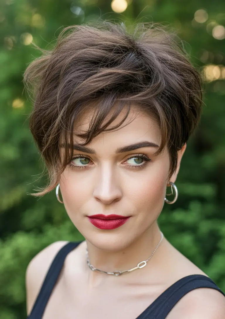 winter pixie haircuts Wind-Swept Layered Pixie With Natural Volume
